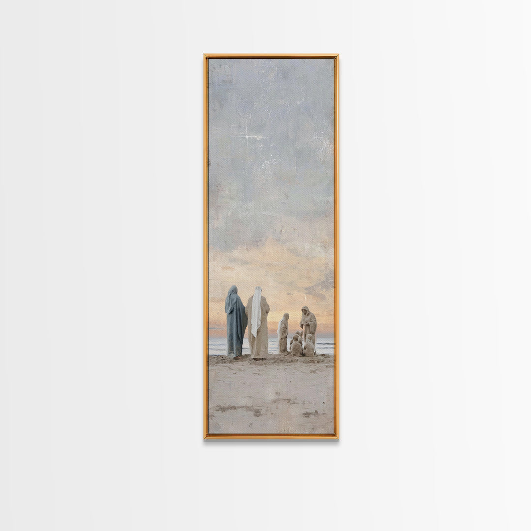 Soft Bethlehem Light – Framed Canvas Print – Tall Narrow Wall Art – Christian Art Prints – Christian Christmas Art – Jesus Painting