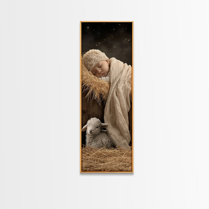 Holy Night Vigil – Framed Canvas Print – Narrow Art – Christian Art Canvas – Christian Decor – Christmas Art