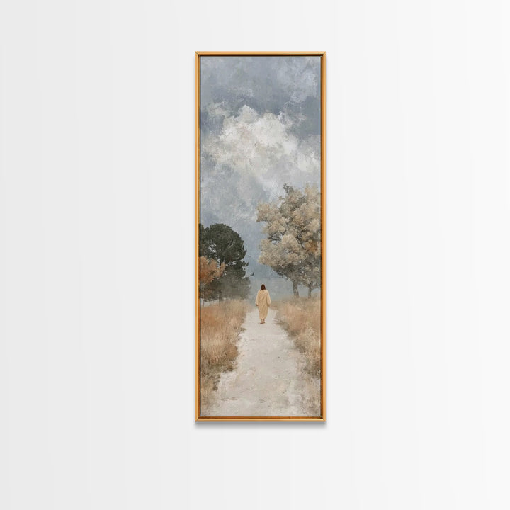 Heavenlit Journey – Framed Canvas Print – Christian Wall Art – Christian Art Canvas – Tall Narrow Wall Art – Christian Art – Jesus Painting
