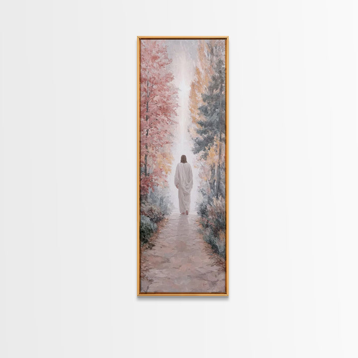 Path Of Light – Framed Canvas Print – Christian Wall Art – Jesus Painting – Christian Art Canvas – Tall Narrow Wall Art