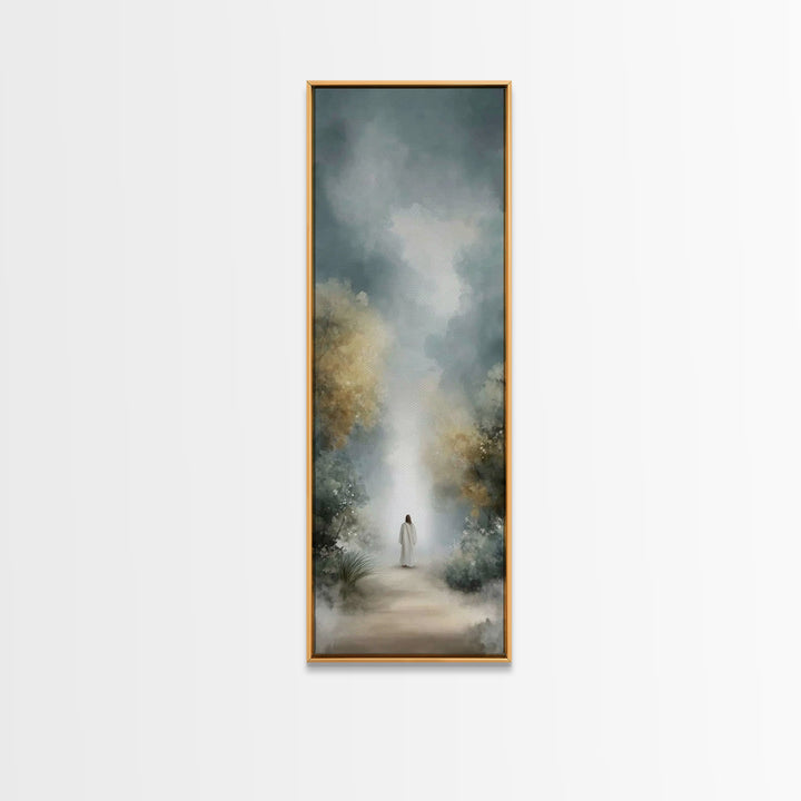 Silent Heaven Path – Framed Canvas Print – Jesus Painting – Christian Art Canvas – Christian Wall Art – Skinny Art – Christian Christmas Ar