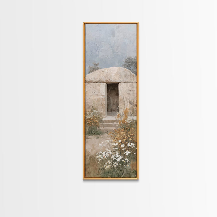 Open Tomb Glory – Framed Canvas Print – Christian Wall Art – Christian Christmas Art – Jesus Painting – Skinny Art – Christian Art Canvas