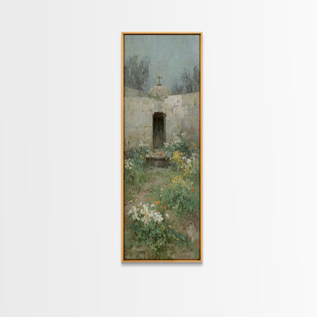 Ancient Garden Hope – Framed Canvas Print – Christian Wall Art – Jesus Painting – Narrow Art – Christian Art Canvas – Christian Christmas A