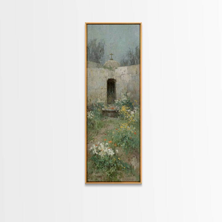 Ancient Garden Hope – Framed Canvas Print – Christian Wall Art – Jesus Painting – Narrow Art – Christian Art Canvas – Christian Christmas A