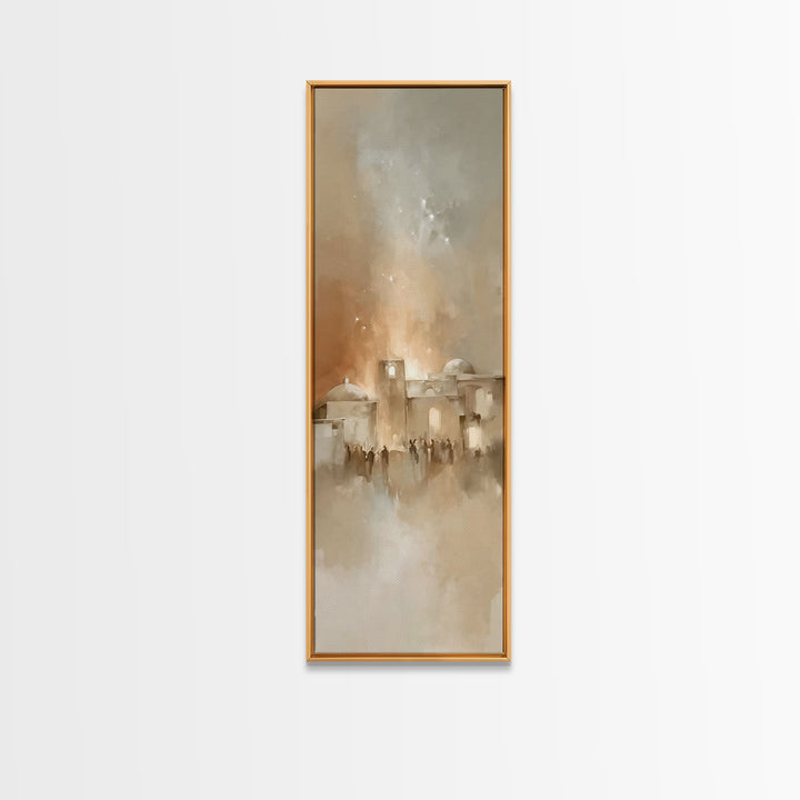 Bethlehem Dawn Hush – Framed Canvas Print – Skinny Art – Christian Art Print – Christmas Wall Art – Christian Art Canvas – Christian Decor
