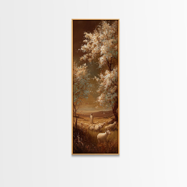 Fields Of Promise – Framed Canvas Print – Christian Wall Art – Christian Art Canvas – Tall Narrow Wall Art – Jesus Painting – Christian Gif
