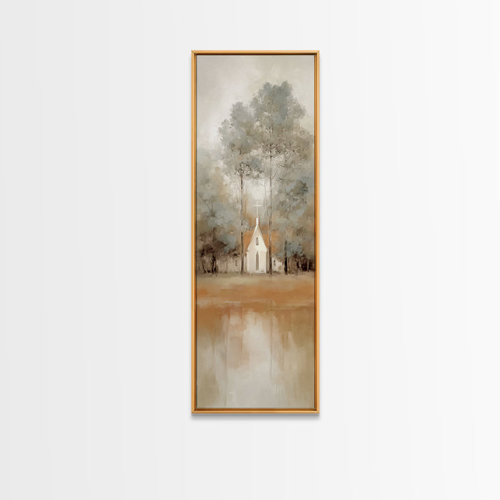 Chapel Of Stillness | Framed Canvas Print | Christian Wall Art | Christian Art Canvas | Tall Narrow Wall Art | Christian Christmas Art | Ch
