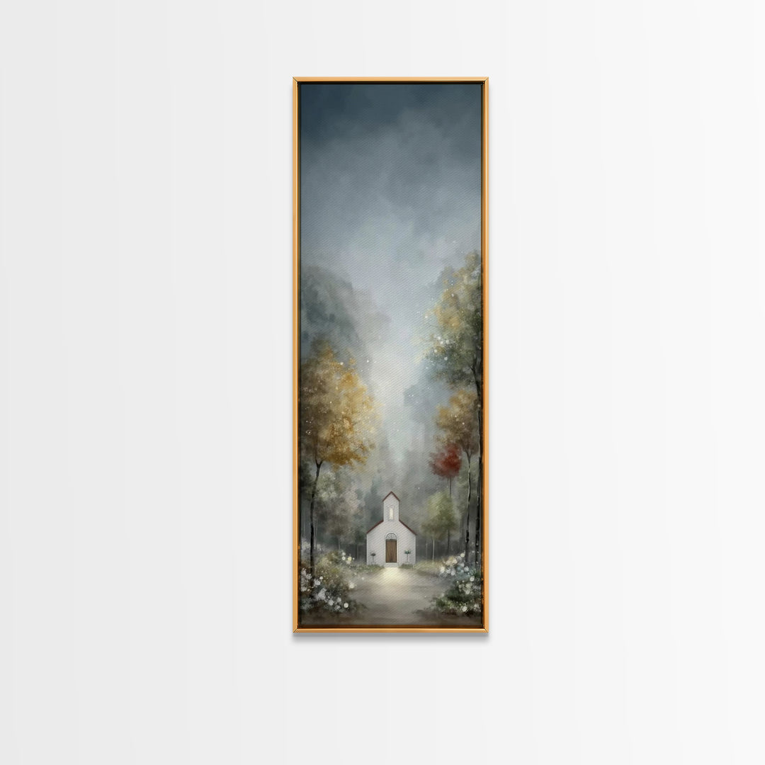 Sanctuary Of Light – Framed Canvas Print – Christian Wall Art – Modern Christian Art – Tall Skinny Art Print – Christmas Art Work – Christi