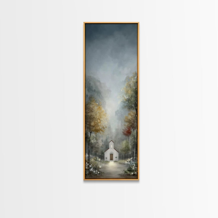 Sanctuary Of Light – Framed Canvas Print – Christian Wall Art – Modern Christian Art – Tall Skinny Art Print – Christmas Art Work – Christi