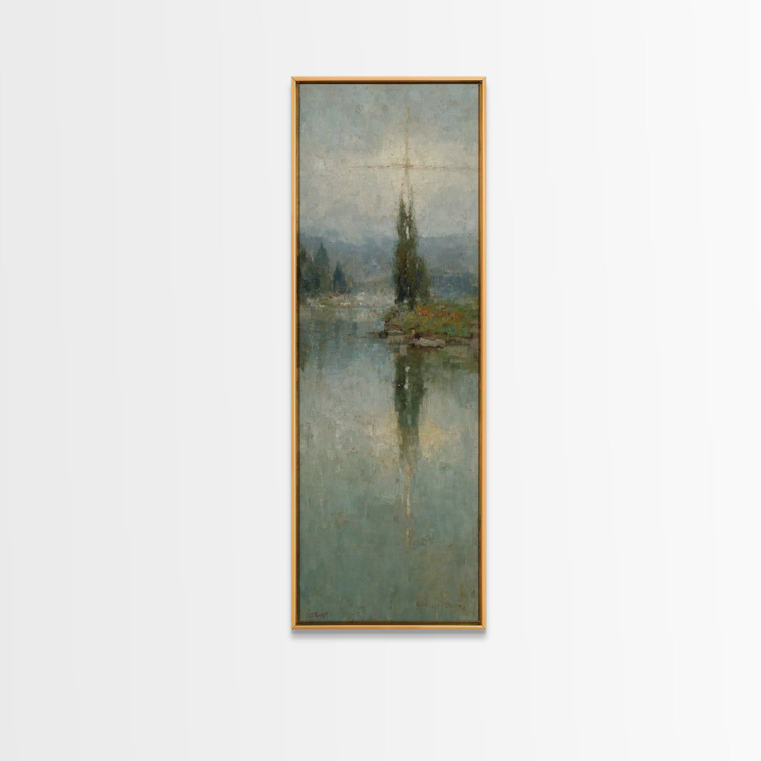 Skyward Grace – Framed Canvas Print – Christian Art Painting – Christmas Art – Narrow Art – Christian Wall Art – Subtle Christian Art – Chr