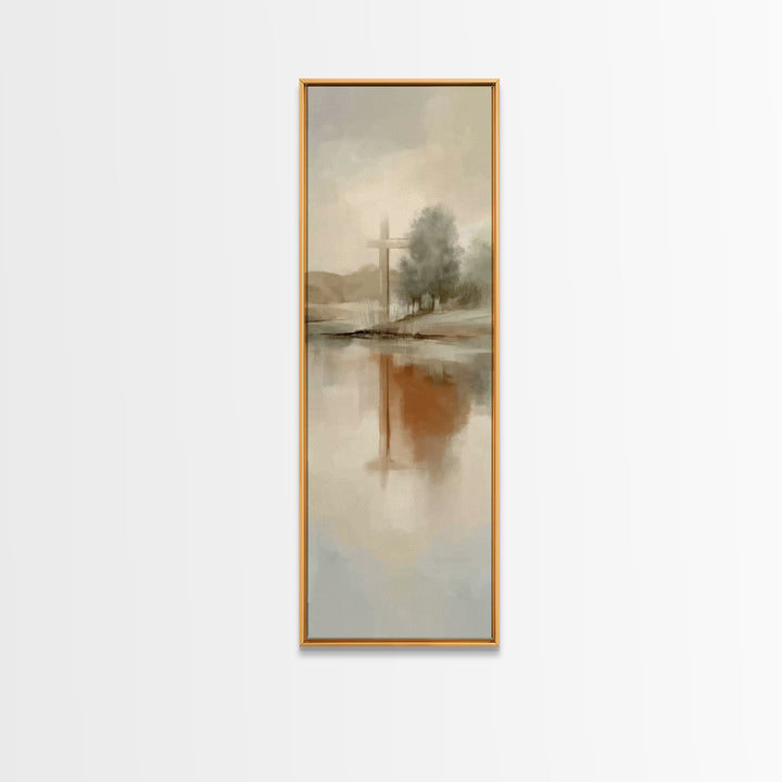 Mist Of Redemption – Framed Canvas Print – Christian Wall Art – Abstract Christian Art – Skinny Art – Christian Art Canvas – Christian Gift