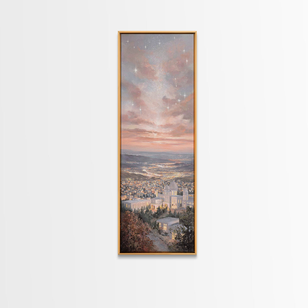 City Of Promise – Framed Canvas Print – Tall Narrow Wall Art – Christian Art Canvas – Christian Wall Art – Christmas Art – Christian Christ