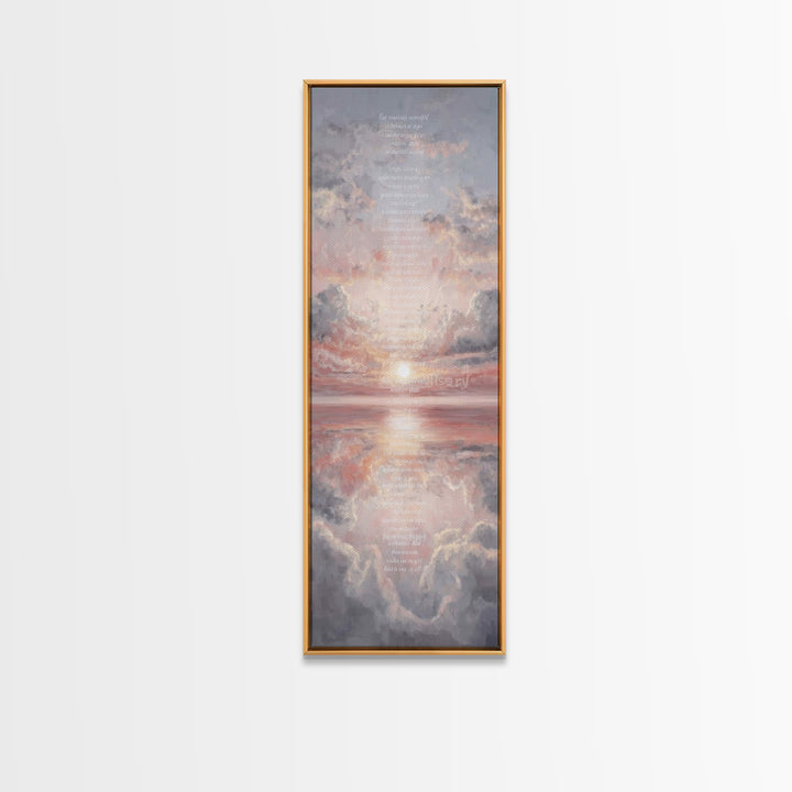River Of Peace – Framed Canvas Print – Tall Narrow Wall Art – Minimalist Christian Art – Christian Art Canvas – Christian Gift – Christian
