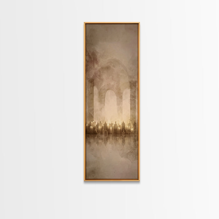 Promise Of Light – Framed Canvas Print – Tall Narrow Wall Art – Christian Painting – Christian Art Canvas – Christian Wall Art – Modern Chr