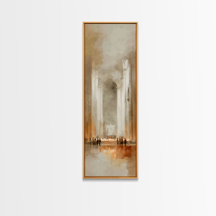 Cathedral Dawn – Framed Canvas Print – Skinny Art – Christian Art Canvas – Christian Wall Art – Framed Christian Art – Moody Christian Art