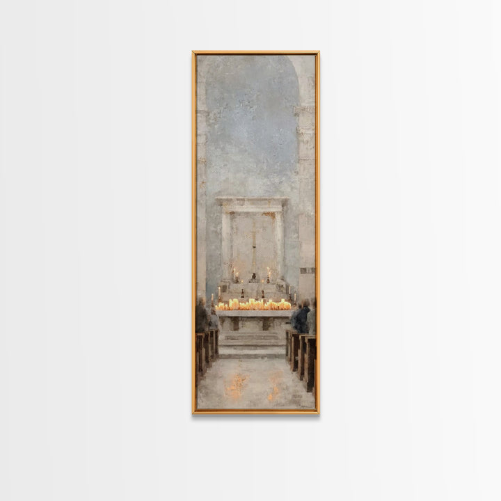 Cathedral Prayer – Framed Canvas Print – Narrow Art – Christian Art Canvas – Christian Wall Art – Christian Art Print – Christian Gift Idea