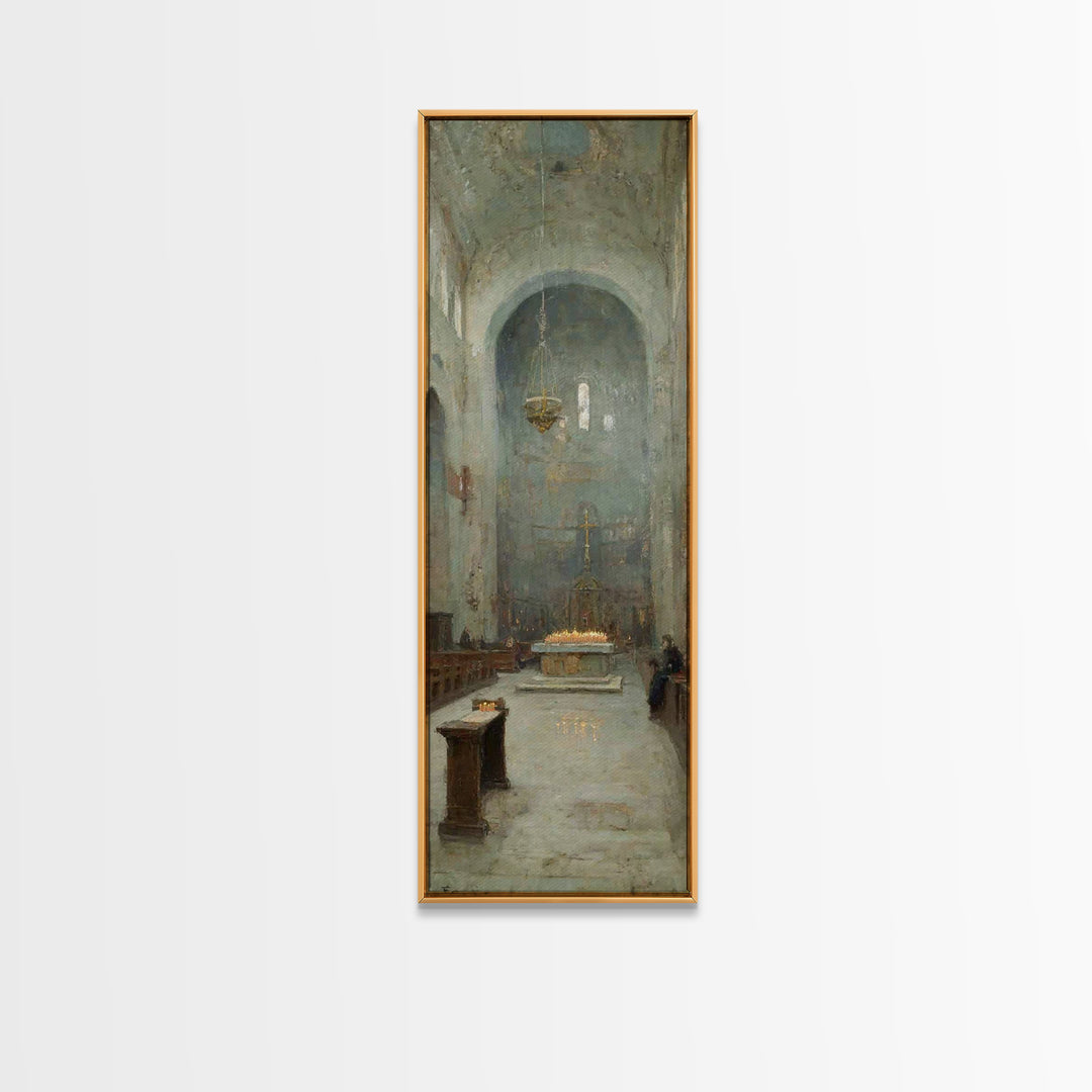 Altar Of Peace – Framed Canvas Print – Tall Skinny Art Print – Christian Wall Art – Christian Art Canvas – Vintage Christian Art – Christia