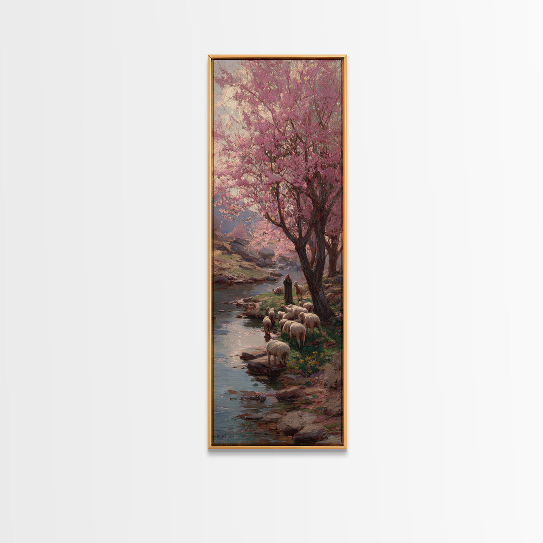 Fields Of Blessing | Framed Canvas Print | Tall Narrow Wall Art | Christian Painting | Jesus Art Print | Christian Christmas Art