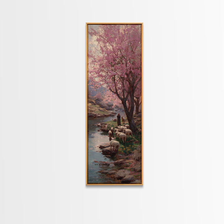 Fields Of Blessing | Framed Canvas Print | Tall Narrow Wall Art | Christian Painting | Jesus Art Print | Christian Christmas Art