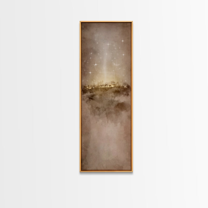 Guiding Star – Framed Canvas Print – Christian Wall Art – Christian Art Canvas – Christmas Wall Art – Narrow Art – Christian Christmas Art