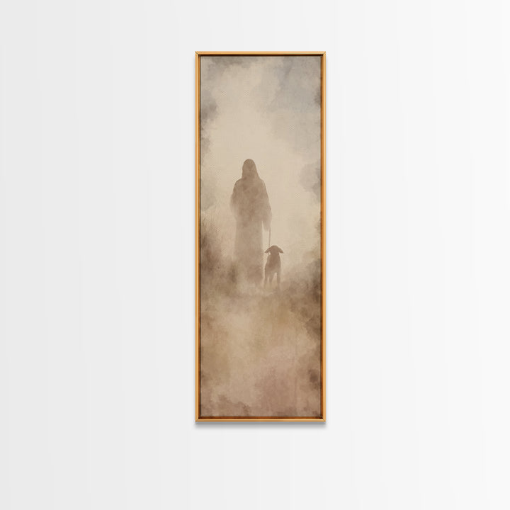 Path Of Mercy – Framed Canvas Print – Tall Narrow Wall Art – Christian Wall Art – Jesus Painting – Christian Art Canvas – Faith Art
