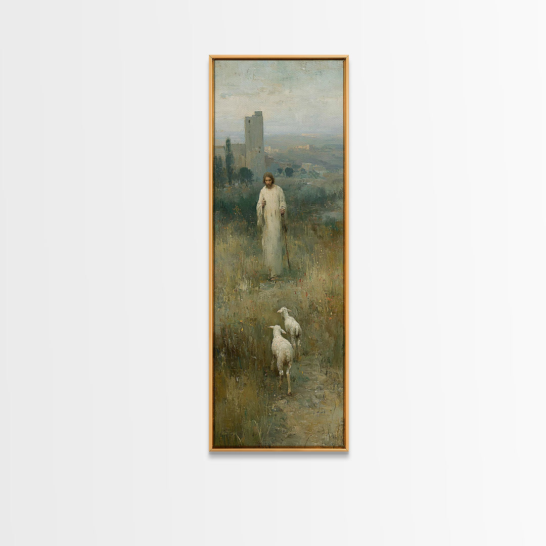 Heavenly Pathway | Framed Canvas Print | Skinny Art | Christian Art Print | Jesus Painting | Christian Wall Art | Christian Art Canvas