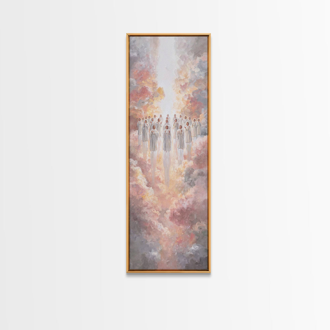 Heavenly Host – Framed Canvas Print | Christian Art Canvas | Christian Wall Art | Modern Christian Art | Tall Skinny Art Print | Christmas