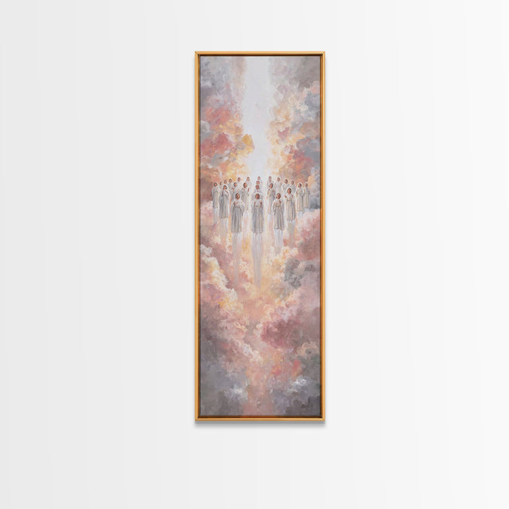 Heavenly Host – Framed Canvas Print | Christian Art Canvas | Christian Wall Art | Modern Christian Art | Tall Skinny Art Print | Christmas