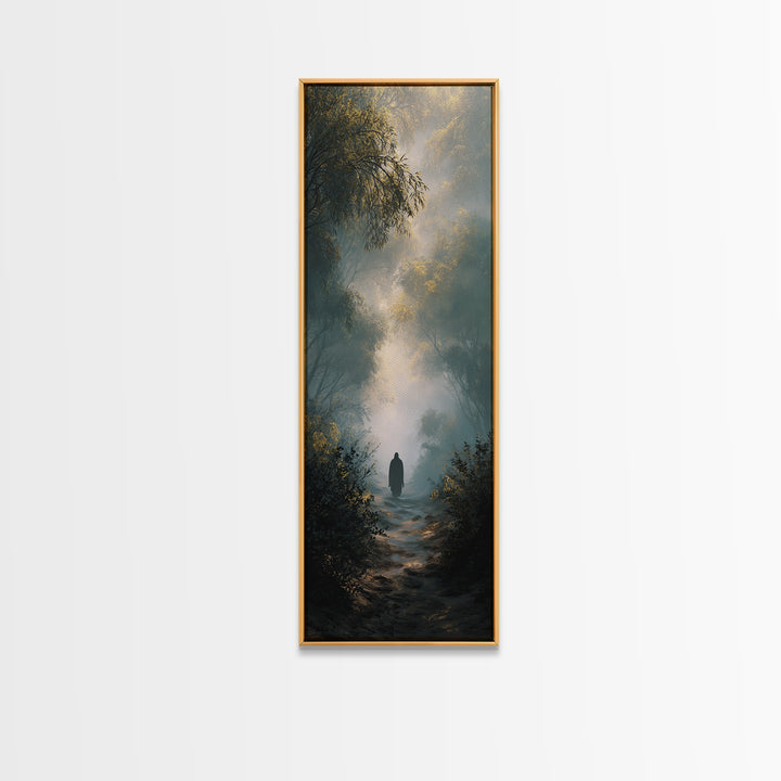 Path Of Grace – Framed Canvas Print – Tall Skinny Art Print – Christian Wall Art – Jesus Painting – Modern Christian Art – Christmas Art