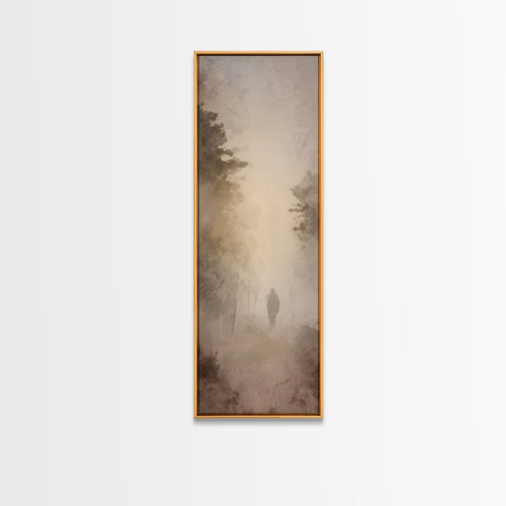 Misty Dawn Path – Framed Canvas Print – Skinny Art – Christian Wall Art – Christian Art Canvas – Jesus Painting – Modern Christian Art – Ch