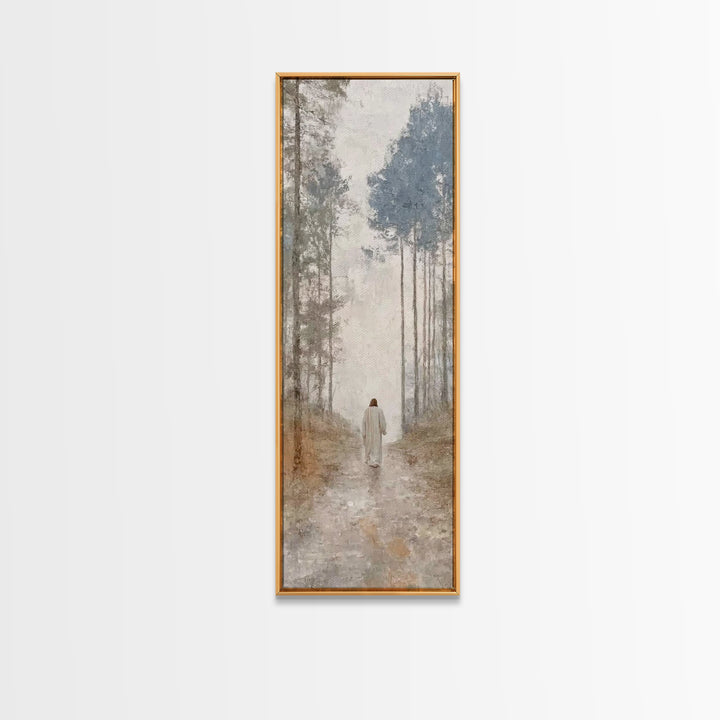 Sacred Morning Path – Framed Canvas Print – Skinny Art – Christian Art Work – Christian Painting – Jesus Painting – Modern Christian Art –