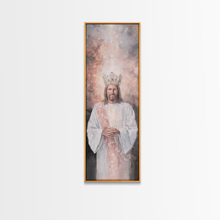 Heavenly Bright Trail – Framed Canvas Print – Tall Skinny Art Print – Christian Wall Art – Christian Painting – Jesus Art Print – Vintage C