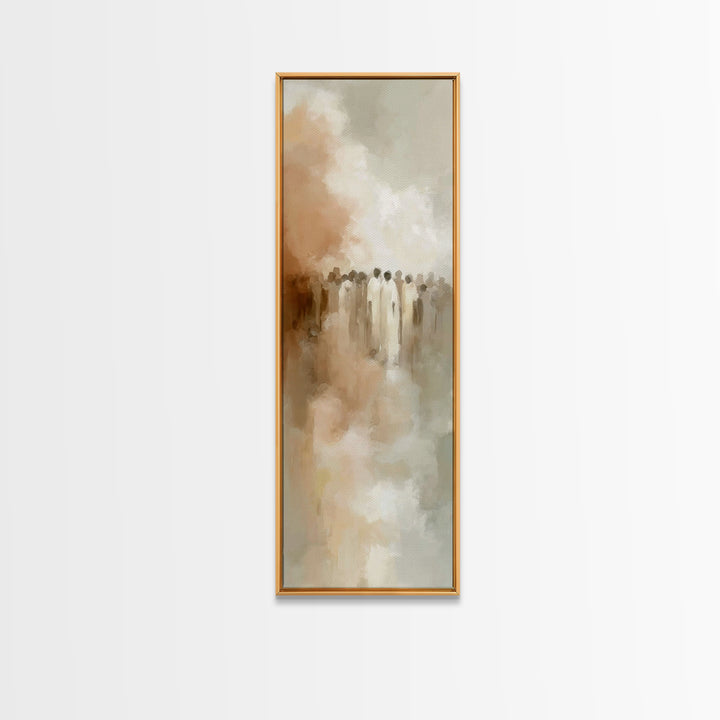 Cloudborn Saints – Framed Canvas Print, Christian Art Prints, Christian Wall Art, Abstract Christian Art, Skinny Art, Christian Painting