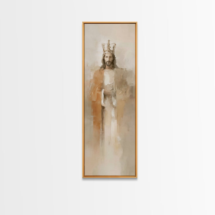 Eternal King Light – Framed Canvas Print – Narrow Art – Christian Art Canvas – Jesus Painting – Vintage Christian Art – Christmas Wall Art
