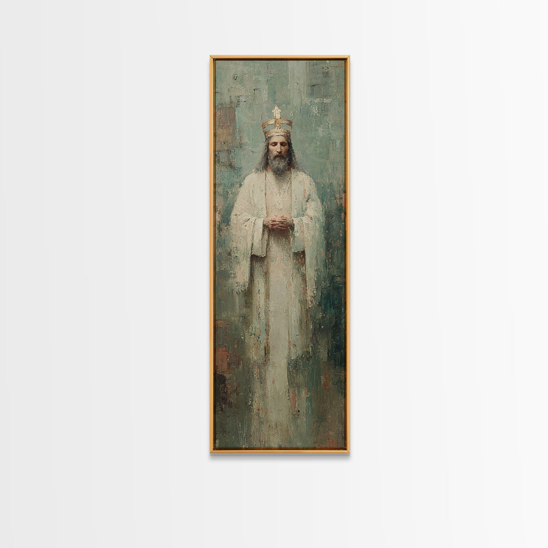 Majesty Of Heaven – Framed Canvas Print – Tall Narrow Wall Art – Christian Wall Art – Large Jesus Painting – Christian Art Work – Christmas