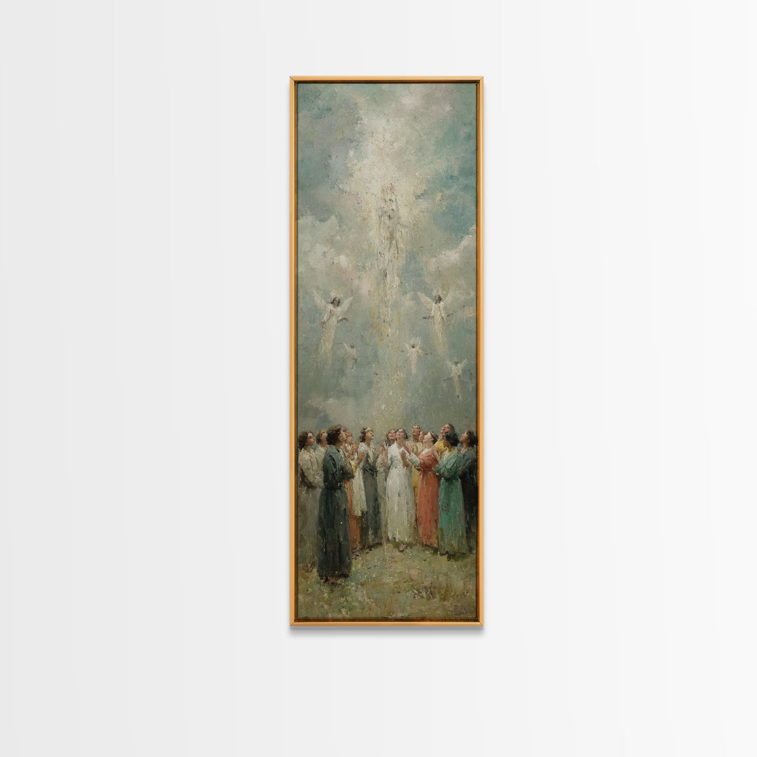 Ascension Light – Framed Canvas Print – Christian Wall Art – Modern Christian Painting – Christian Art Canvas – Narrow Art – Christian Gift