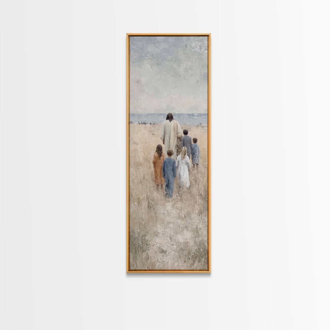 Path Of Grace – Framed Canvas Print – Tall Narrow Wall Art – Christian Wall Art – Jesus Painting – Christmas Art