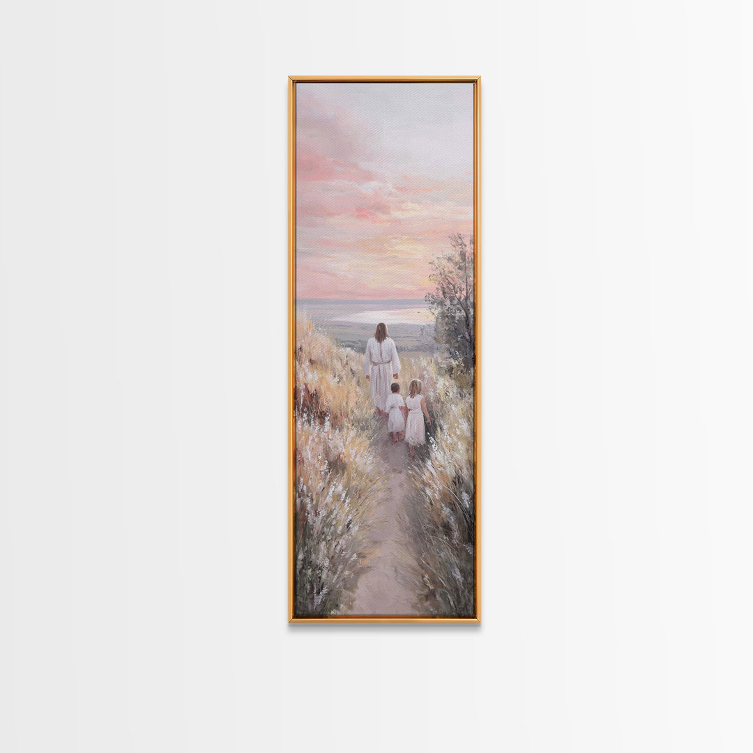 Fields Of Mercy | Framed Canvas Print | Tall Skinny Art Print | Christian Art Canvas | Jesus Painting | Christian Christmas Art