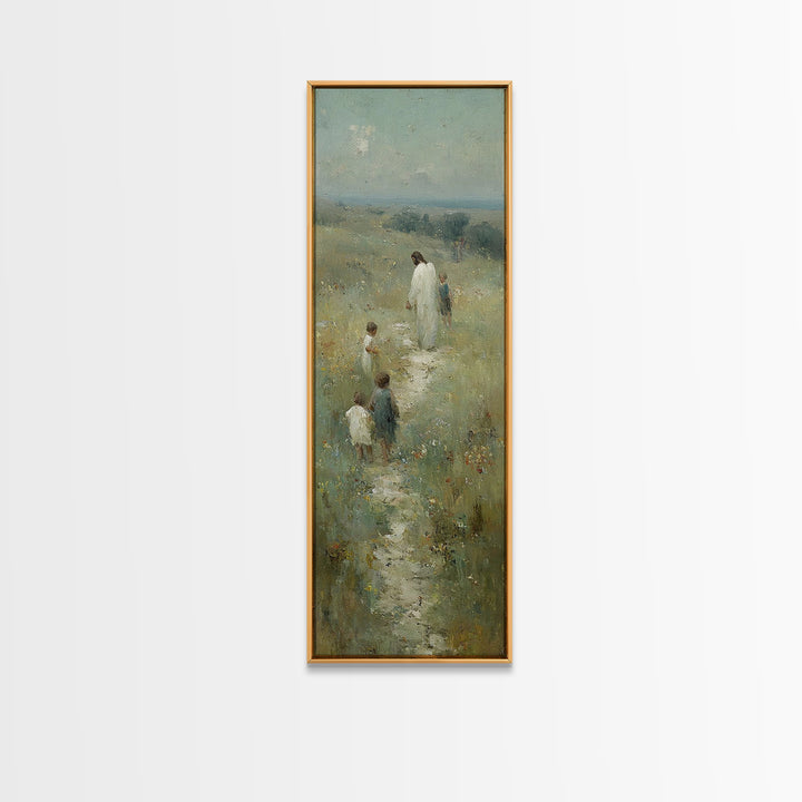 Evening Of Hope | Framed Canvas Print | Tall Narrow Wall Art | Christian Art | Jesus Painting Canvas | Christmas Art