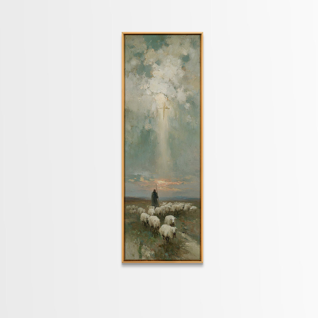Desert Glory Sky | Framed Canvas Print | Narrow Art | Christian Art Canvas | Christian Painting | Christmas Art