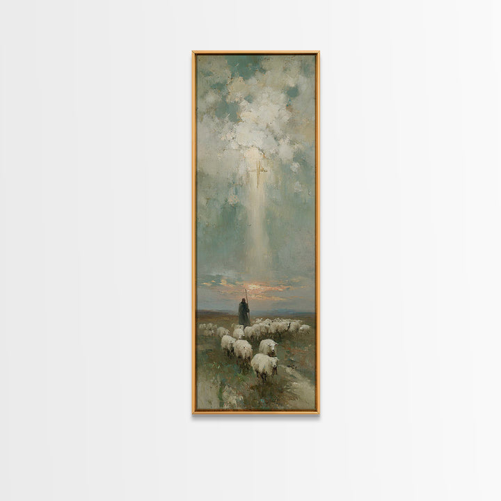 Desert Glory Sky | Framed Canvas Print | Narrow Art | Christian Art Canvas | Christian Painting | Christmas Art