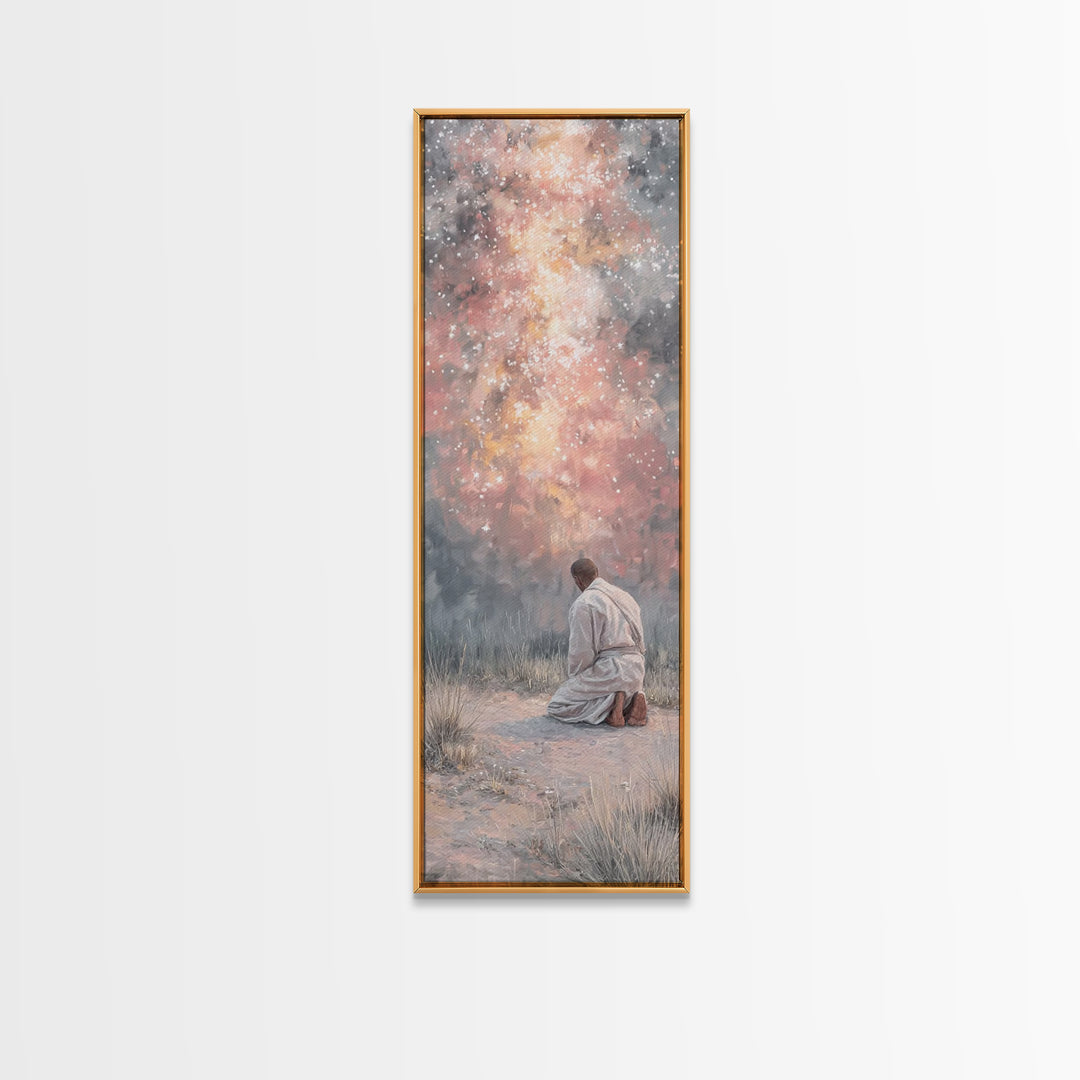 Radiant Flock Journey – Framed Canvas Print – Skinny Art – Christian Art Canvas – Christian Wall Art – Christmas Art