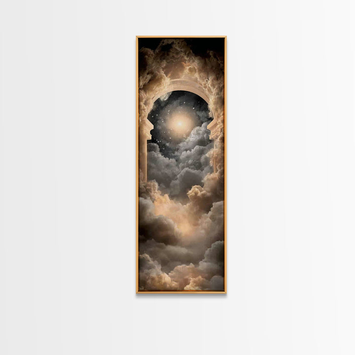 Celestial Gate – Framed Canvas Print – Christian Art Canvas – Moody Christian Art – Christian Wall Art – Skinny Art – Christian Painting
