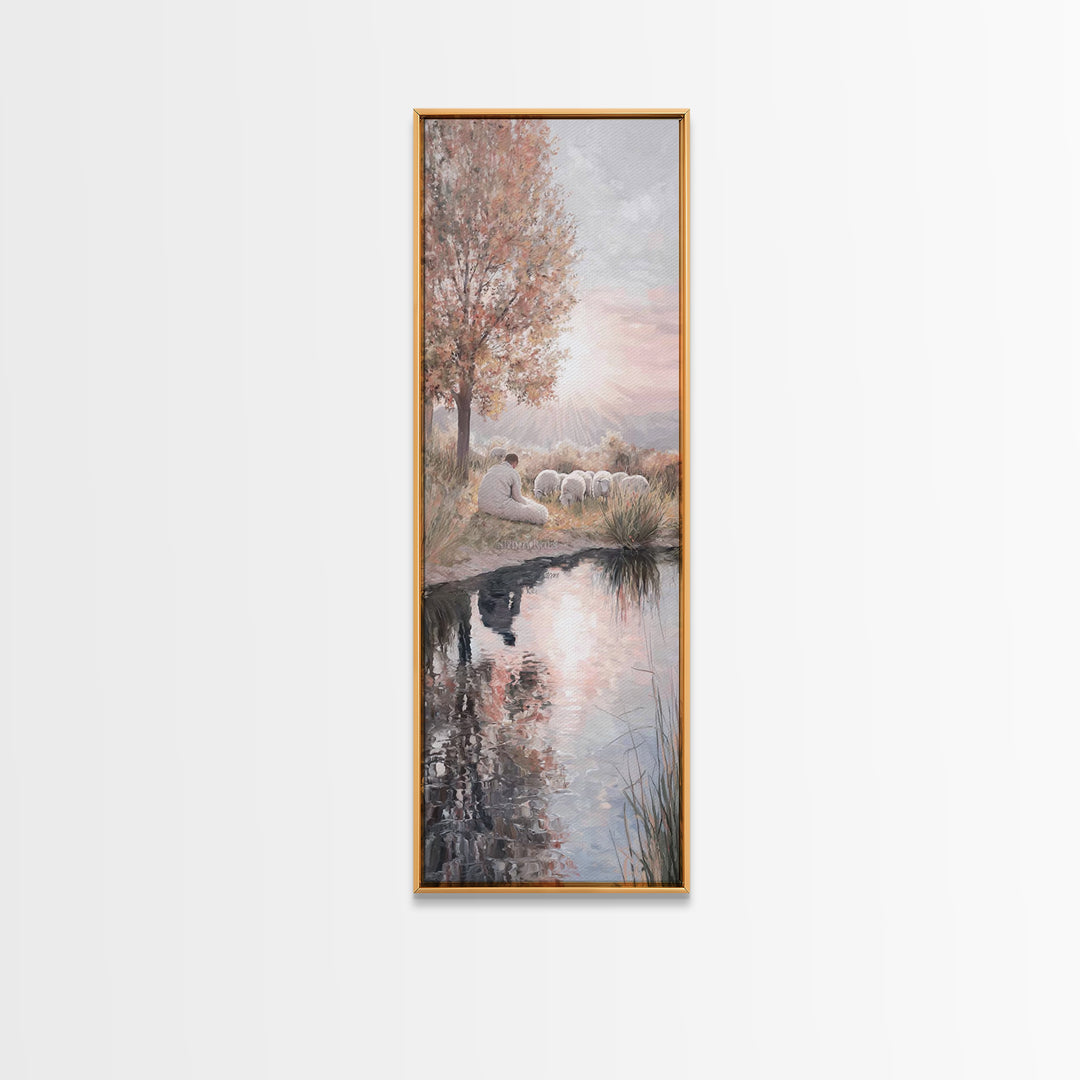 Open Field Reverence | Framed Canvas Print | Christian Art Canvas | Christian Art | Christian Wall Art | Tall Narrow Wall Art | Jesus Paint
