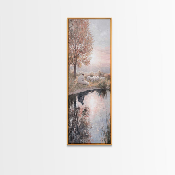 Open Field Reverence | Framed Canvas Print | Christian Art Canvas | Christian Art | Christian Wall Art | Tall Narrow Wall Art | Jesus Paint