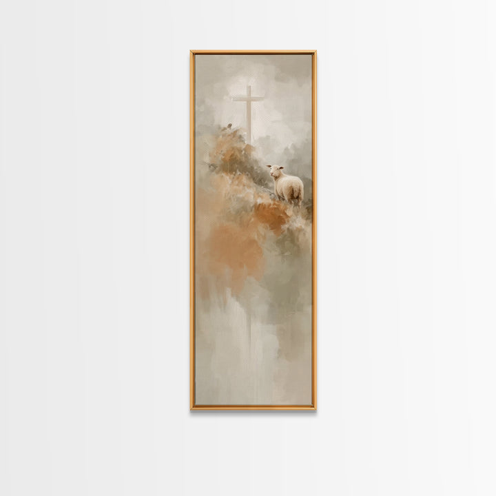 Path Of Grace – Framed Canvas Print – Tall Skinny Art Print – Christian Art – Christian Paintings – Christian Art Canvas – Christmas Art –