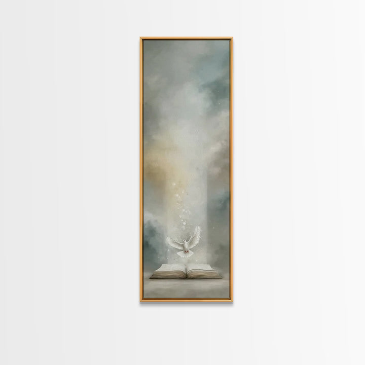 Spirit’s Living Word – Framed Canvas Print – Tall Narrow Wall Art – Christian Art Canvas – Christian Wall Art – Christian Paintings – Chris