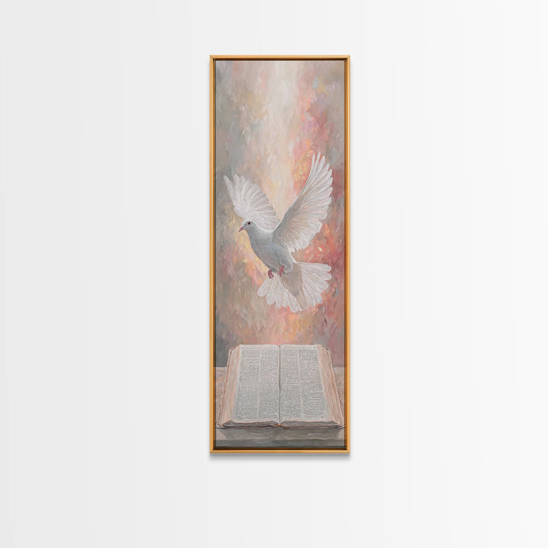 Dove Of Revelation – Framed Canvas Print – Skinny Art – Christian Paintings – Christian Art Canvas – Christian Wall Art – Christmas Art