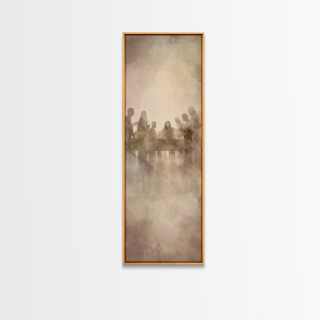 Sacred Upper Room – Framed Canvas Print – Christian Wall Art – Jesus Painting – Tall Skinny Art Print – Christian Art Canvas – Christian Ar