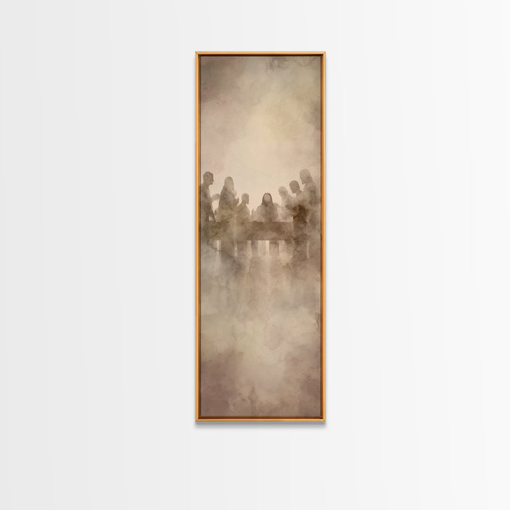 Sacred Upper Room – Framed Canvas Print – Christian Wall Art – Jesus Painting – Tall Skinny Art Print – Christian Art Canvas – Christian Ar